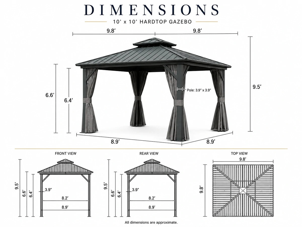 Galvanized Steel Hardtop Gazebo