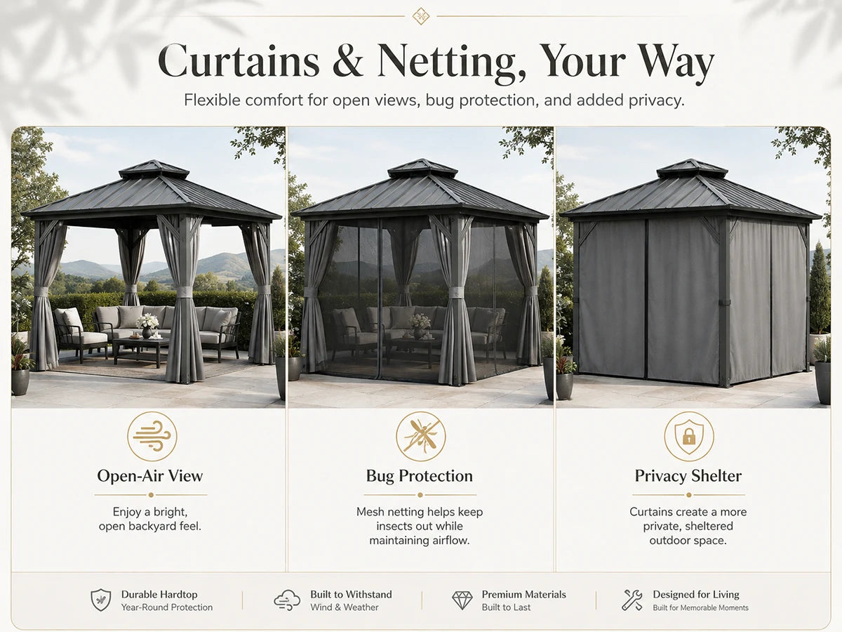 Galvanized Steel Hardtop Gazebo