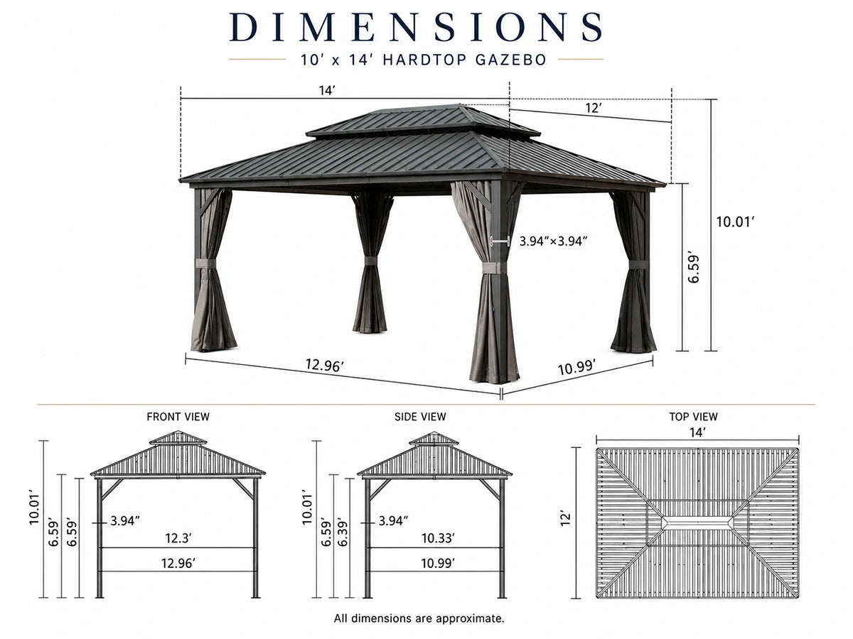 Galvanized Steel Hardtop Gazebo