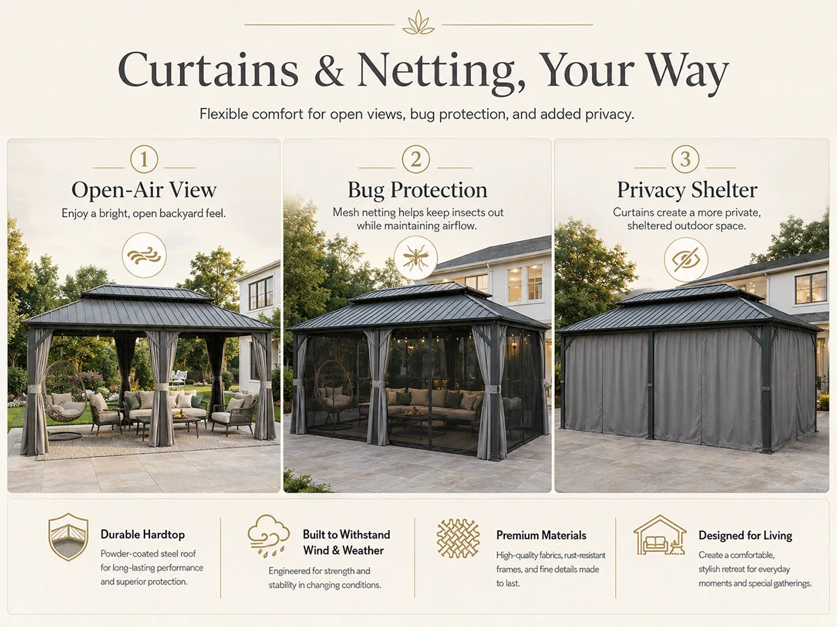 Galvanized Steel Hardtop Gazebo