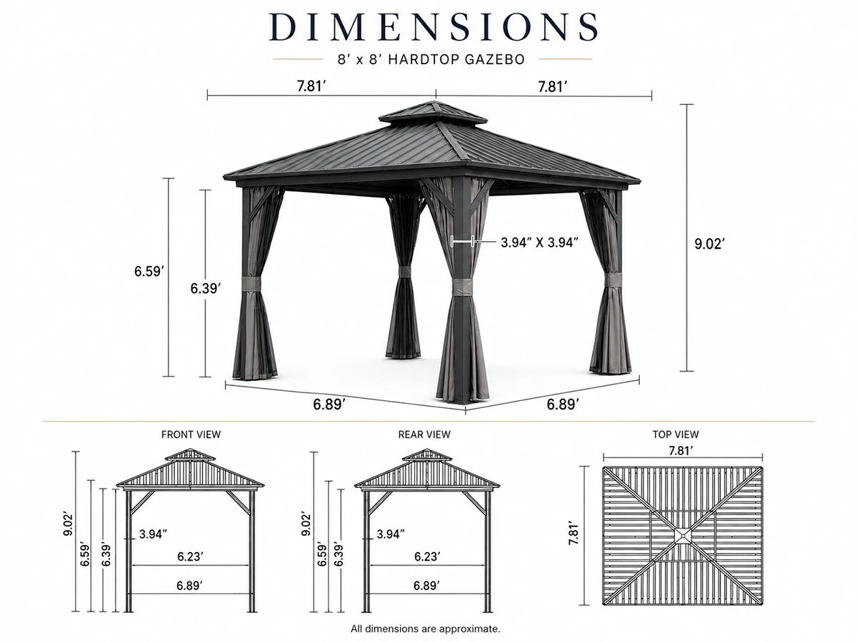 Galvanized Steel Hardtop Gazebo