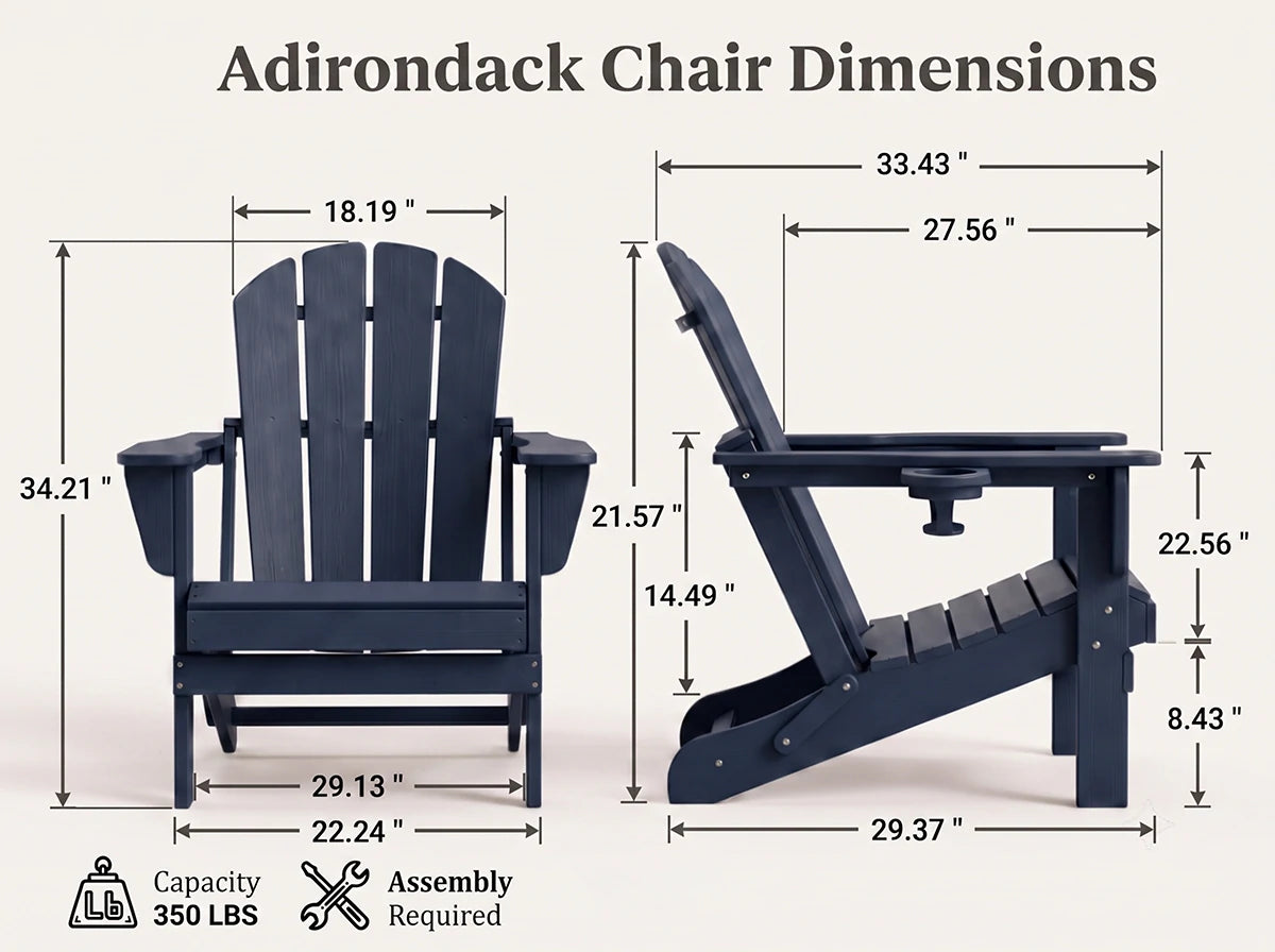 Poly Lumber Folding Adirondack Chair