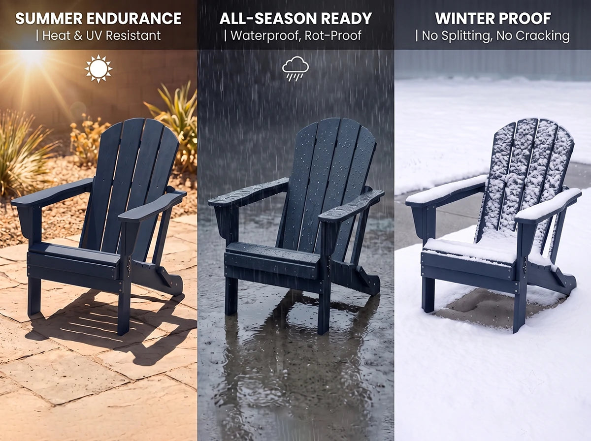 Poly Lumber Folding Adirondack Chair