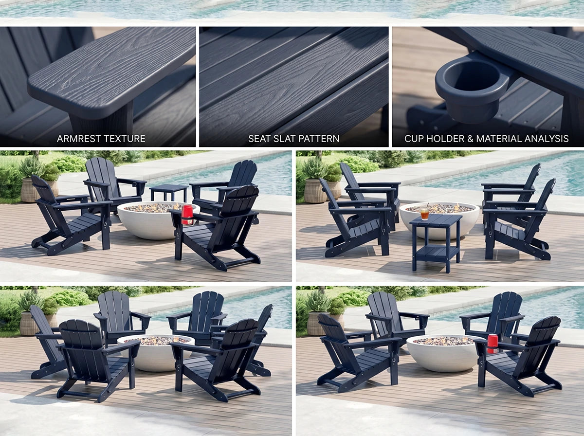 Poly Lumber Folding Adirondack Chair