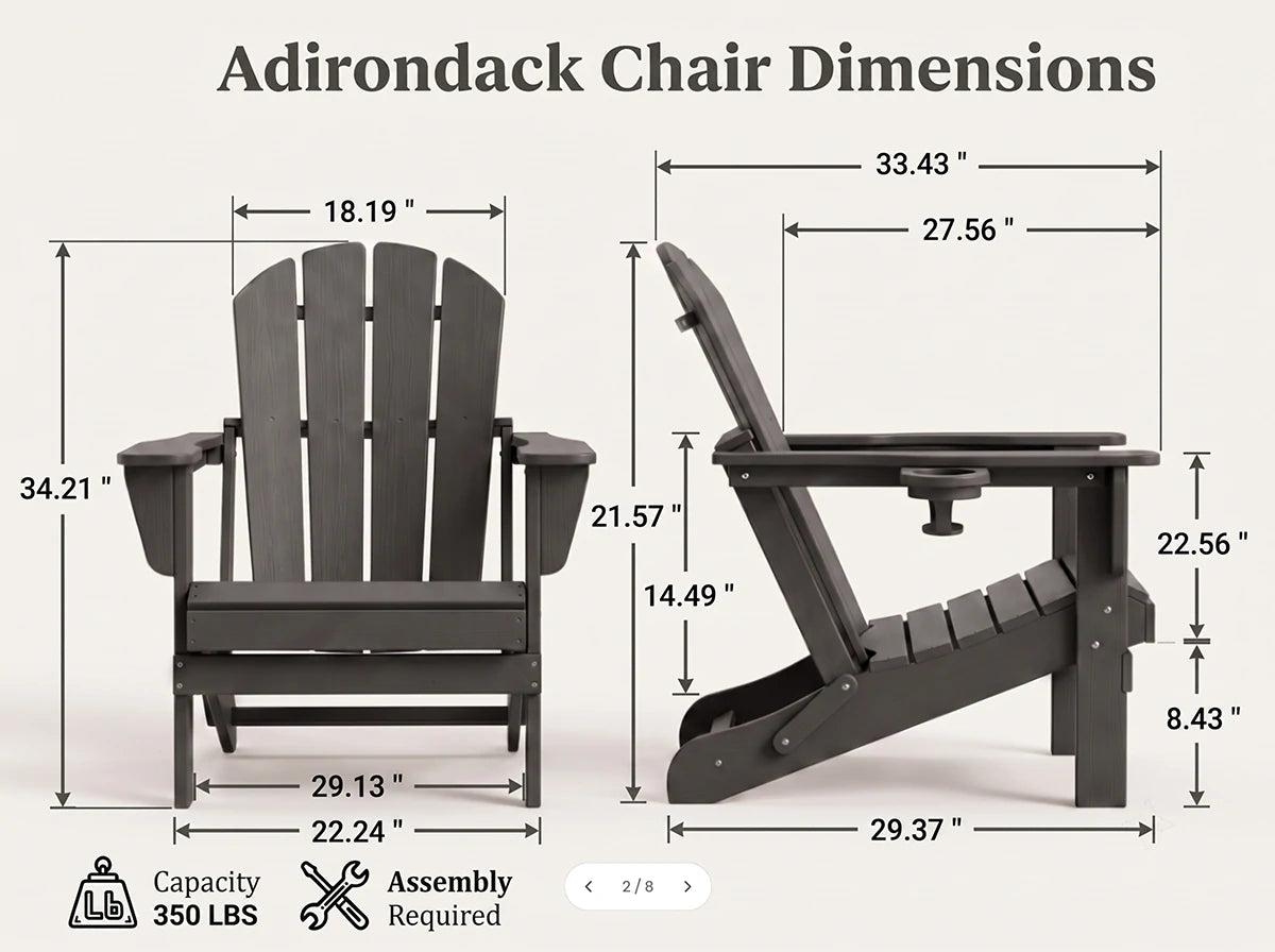 Poly Lumber Folding Adirondack Chair