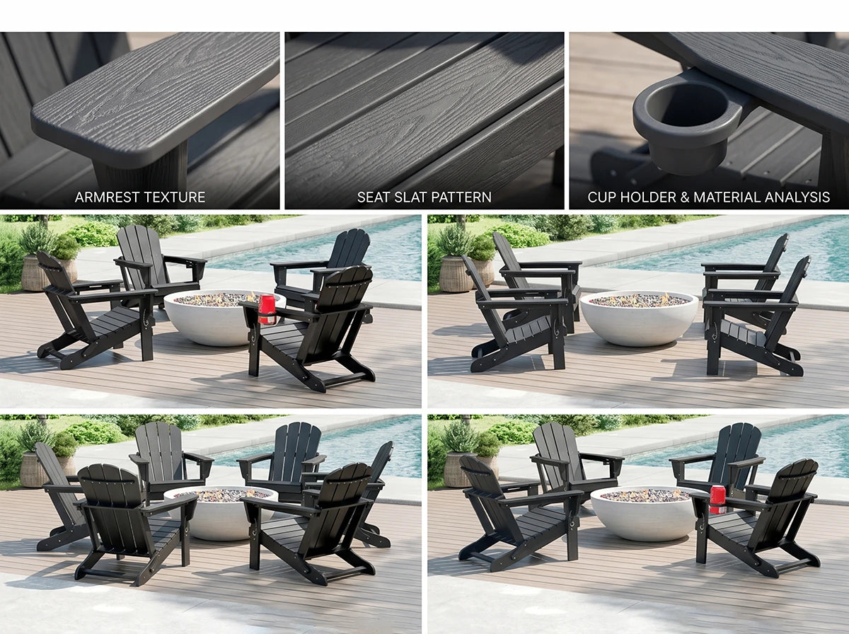Poly Lumber Folding Adirondack Chair