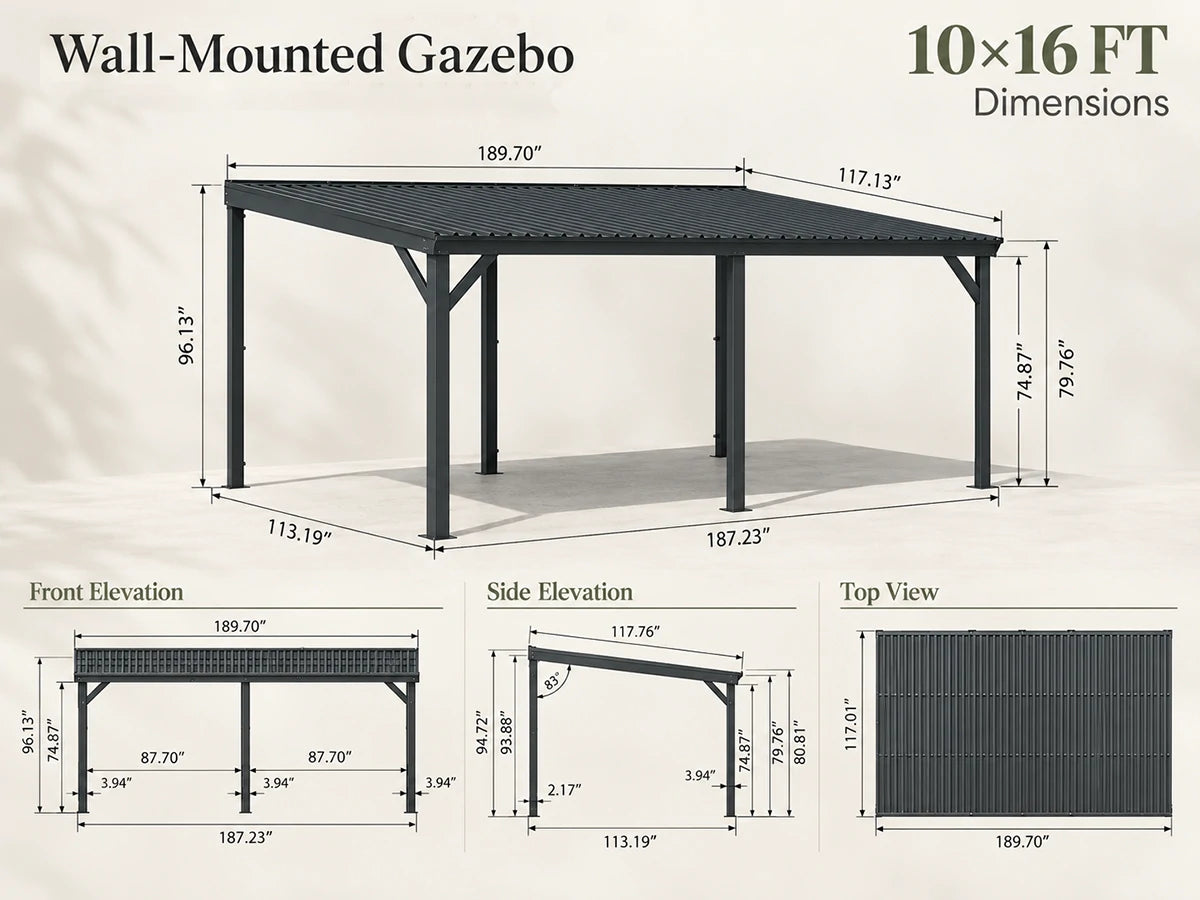 zenya living wall-mounted gazebo