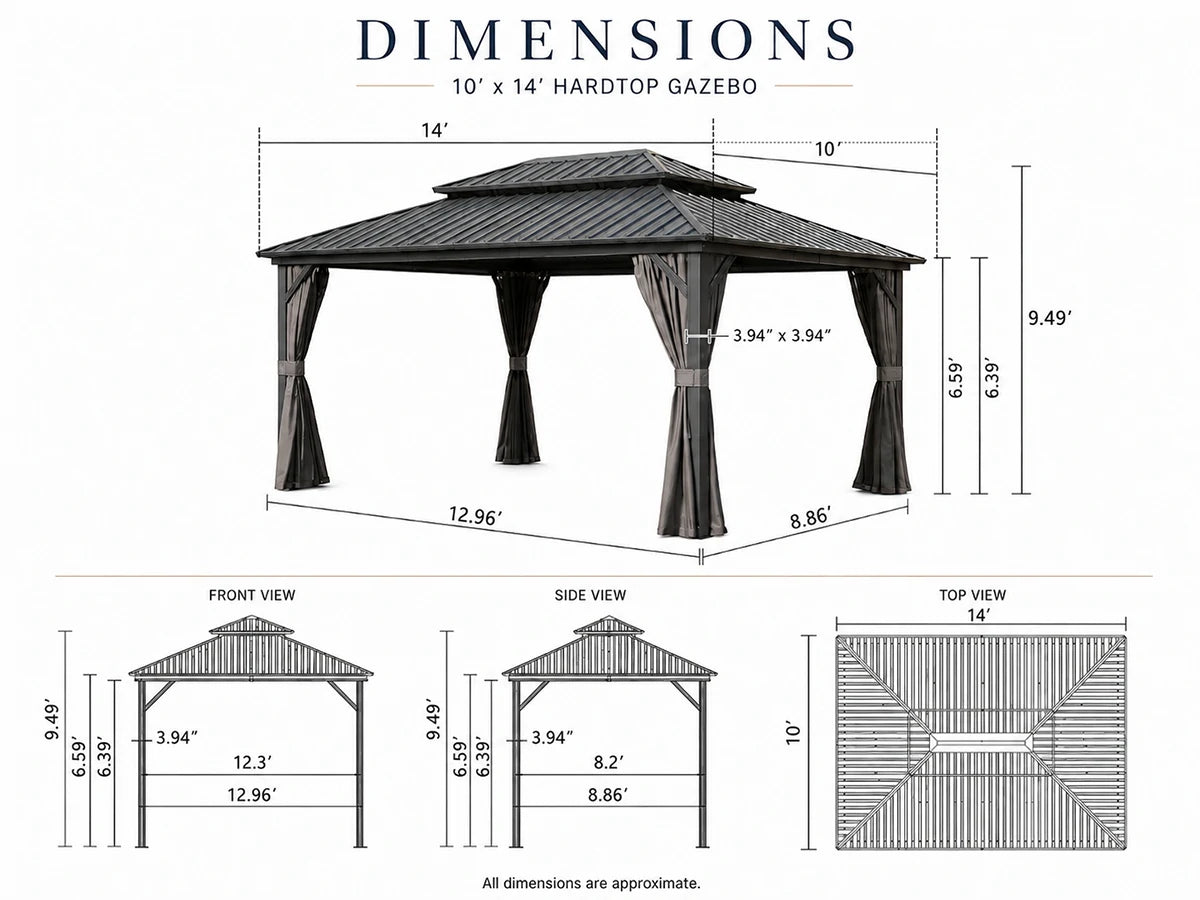 Galvanized Steel Hardtop Gazebo