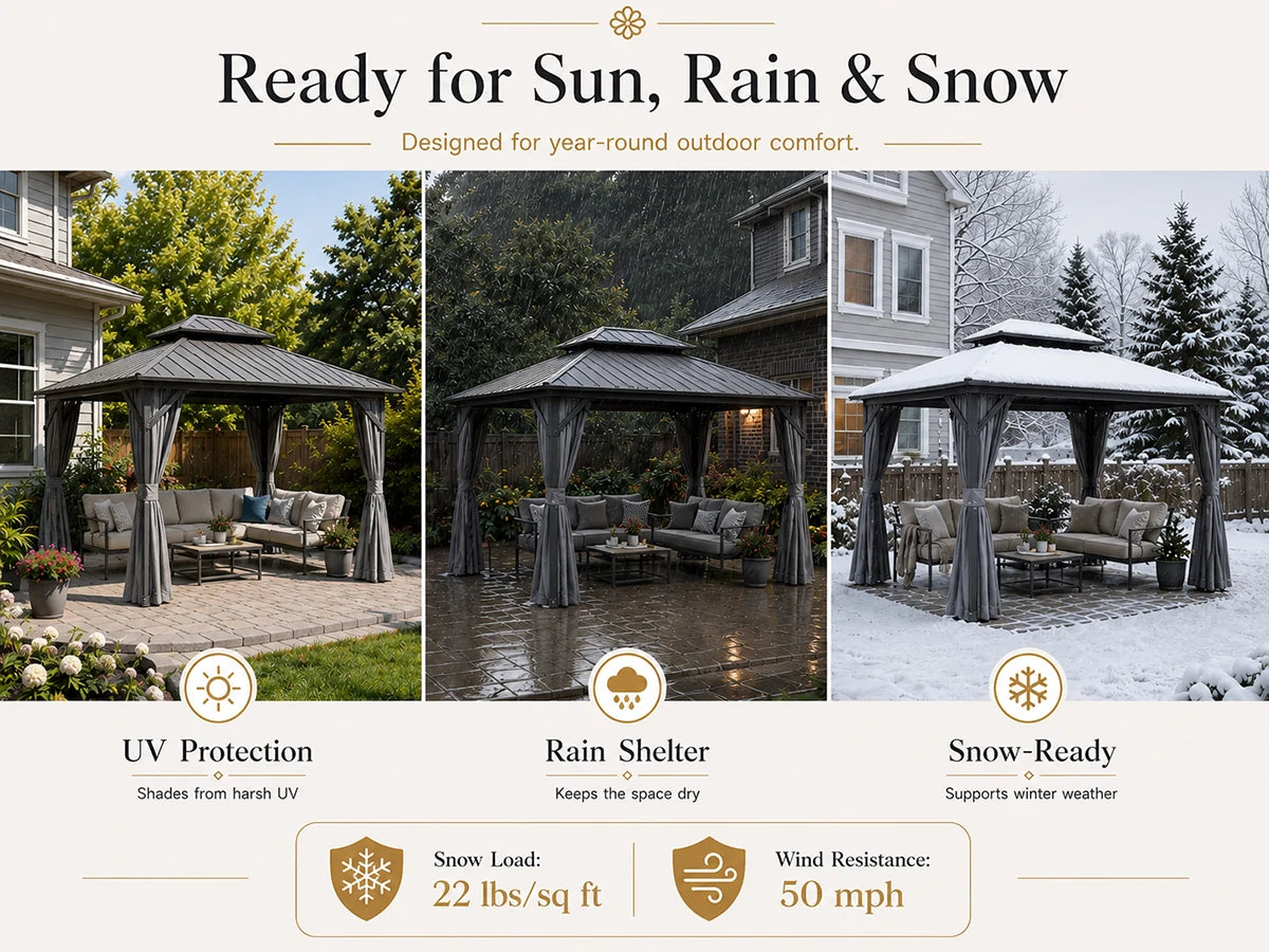 Galvanized Steel Hardtop Gazebo