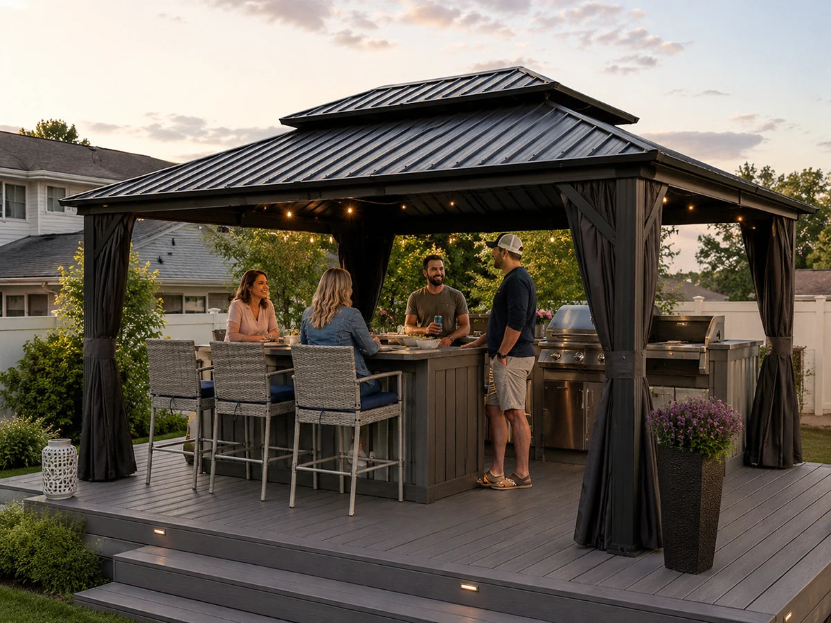 Galvanized Steel Hardtop Gazebo