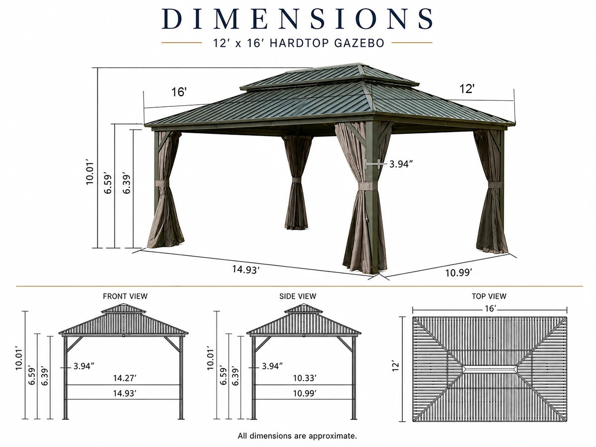 Galvanized Steel Hardtop Gazebo
