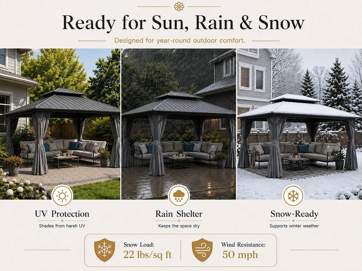 Galvanized Steel Hardtop Gazebo