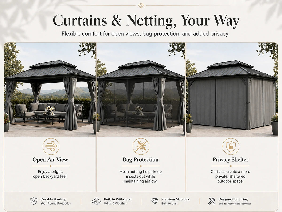 Galvanized Steel Hardtop Gazebo