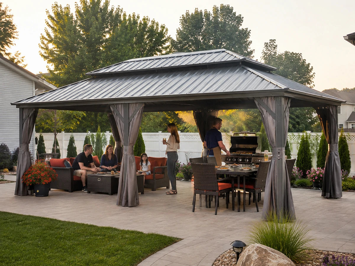 Galvanized Steel Hardtop Gazebo