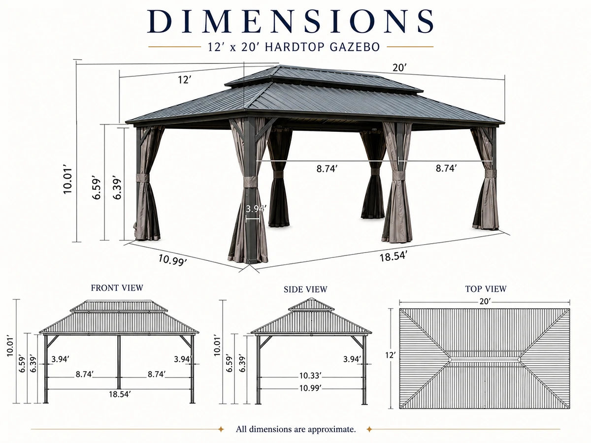 Galvanized Steel Hardtop Gazebo