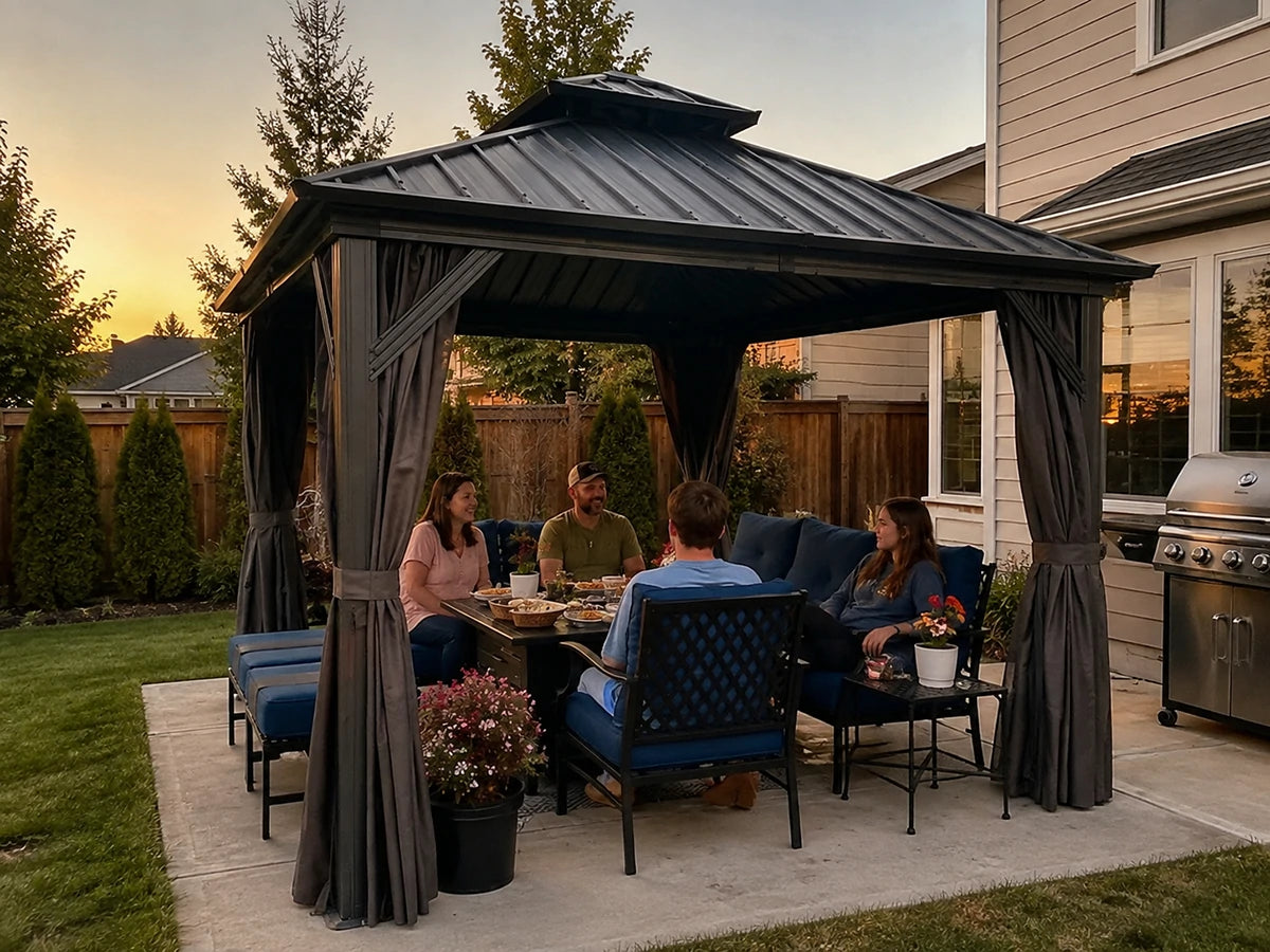Galvanized Steel Hardtop Gazebo
