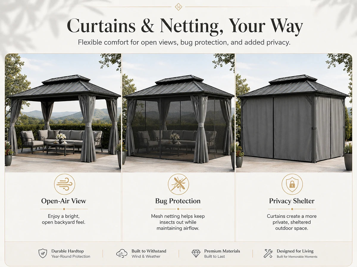 Galvanized Steel Hardtop Gazebo