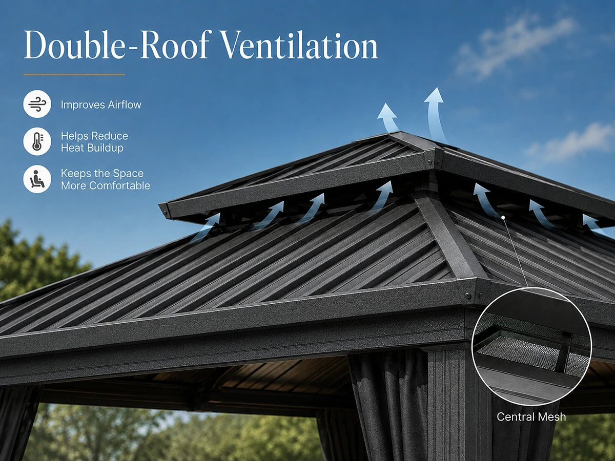 Galvanized Steel Hardtop Gazebo