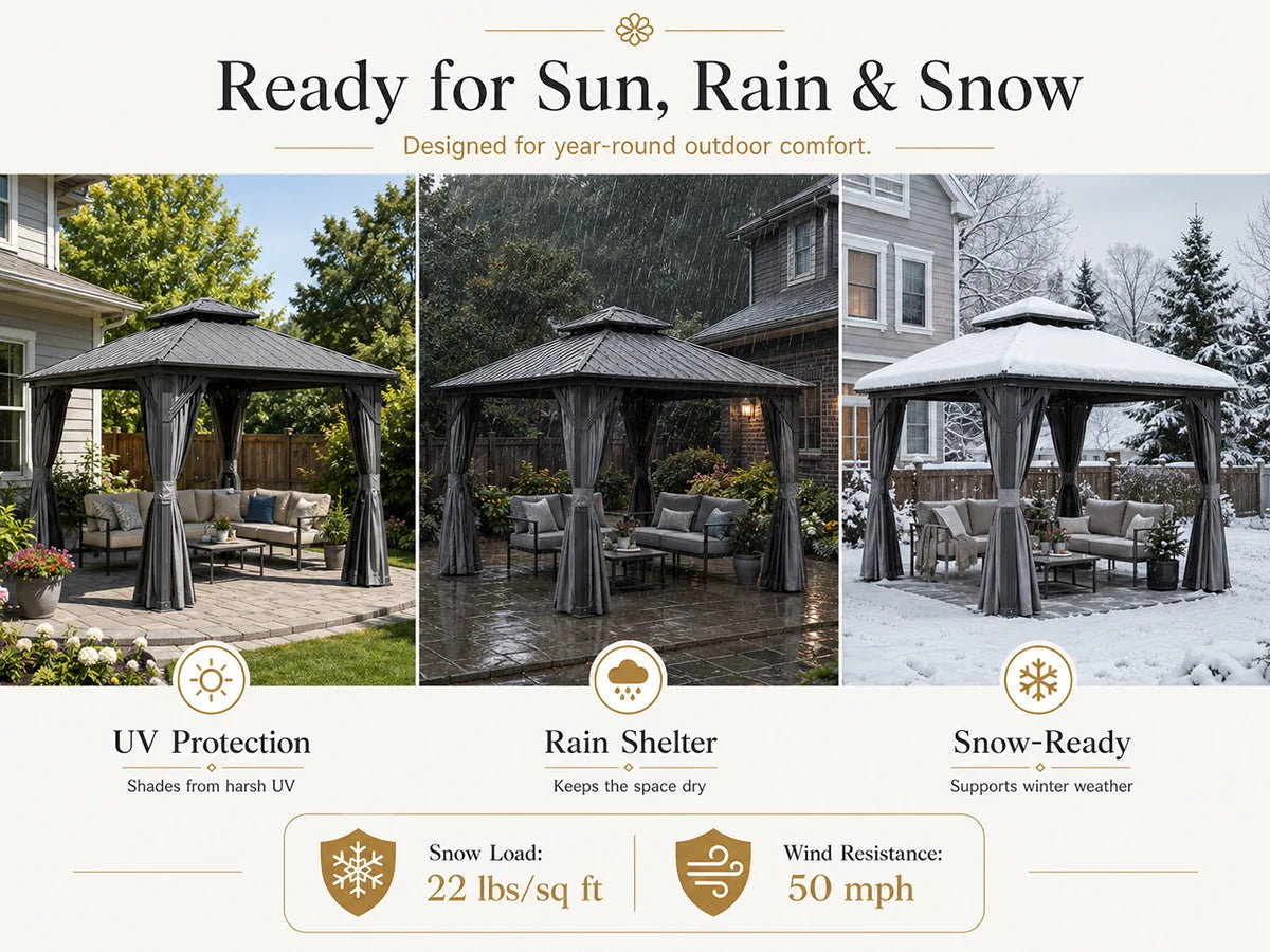 Galvanized Steel Hardtop Gazebo