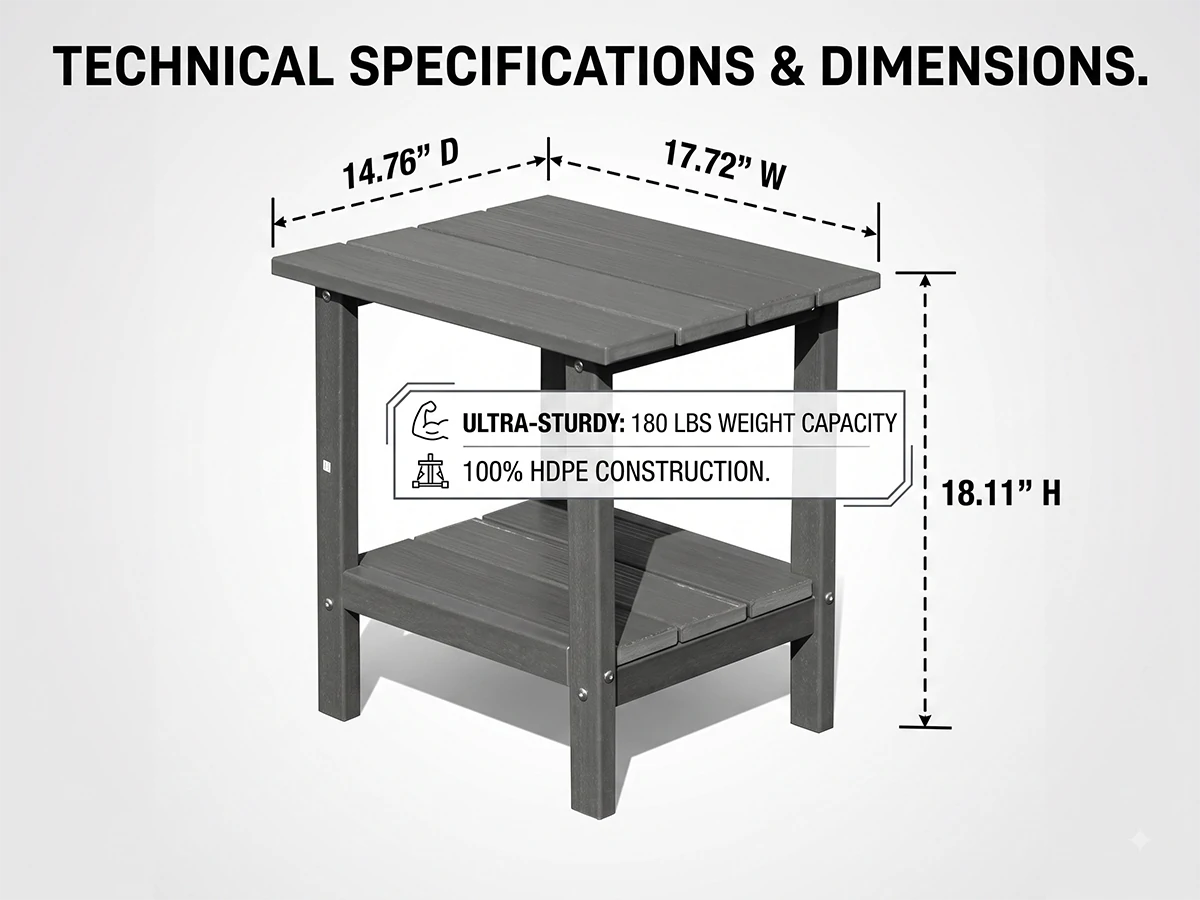 Poly Lumber Outdoor Side Table